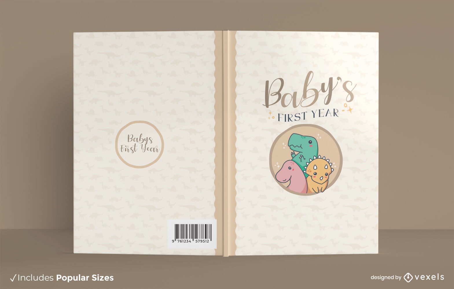 Baby-Dinosaurier niedliches Buchcover-Design