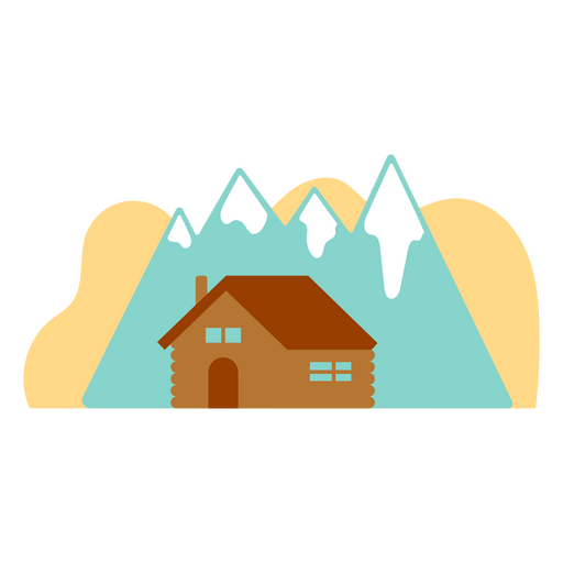 Cabin flat peaks PNG Design