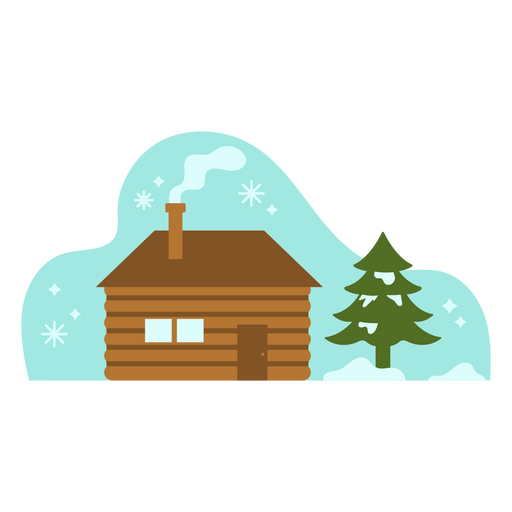 Hüttenwohnung im Winter PNG-Design