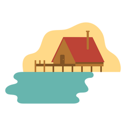 Cabina agua plana Diseño PNG
