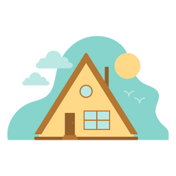 Cabaña plana verano Diseño PNG