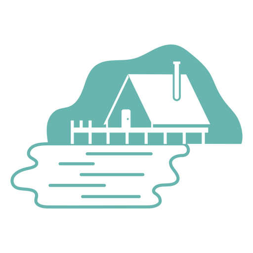 Cabin cut out water PNG Design