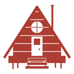 Cabin cut out red PNG Design Transparent PNG