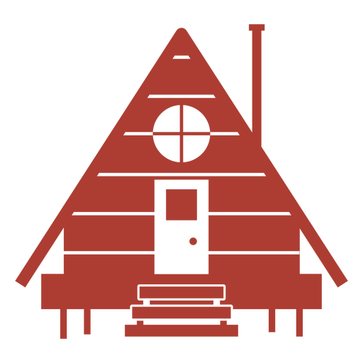 Cabin cut out red PNG Design