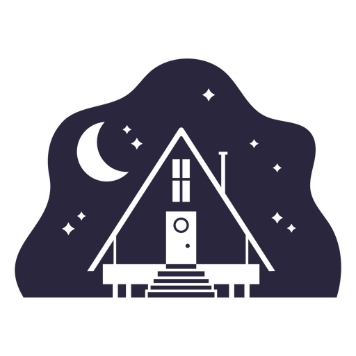 Cabin cut out moon PNG Design