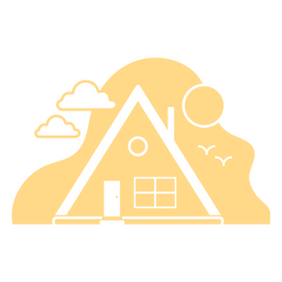 Cabin cut out yellow PNG Design