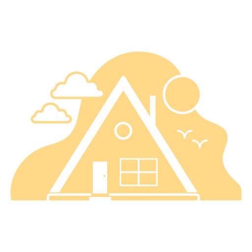 Cabin cut out yellow PNG Design