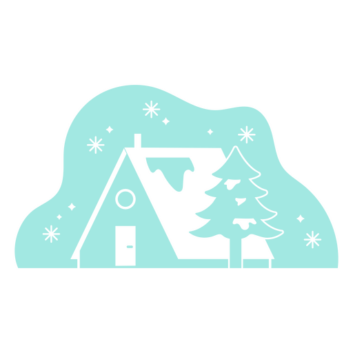 Cabin cut out winter PNG Design