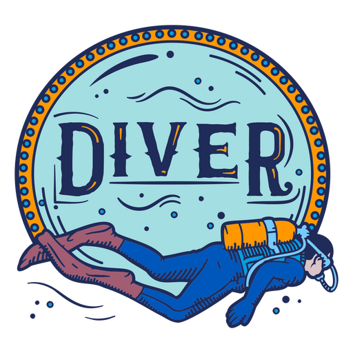 Diver scuba dive quote badge PNG Design