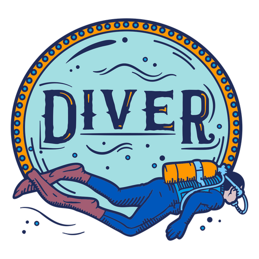 Insignia de cotización de buceo Diver Diseño PNG