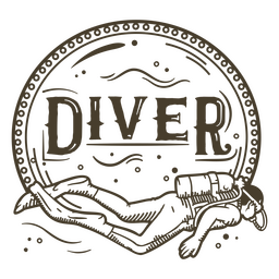 Distintivo de cotação de mergulho simples de mergulhador Desenho PNG