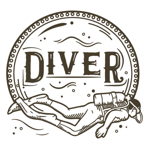 Diver simple scuba dive quote badge PNG Design