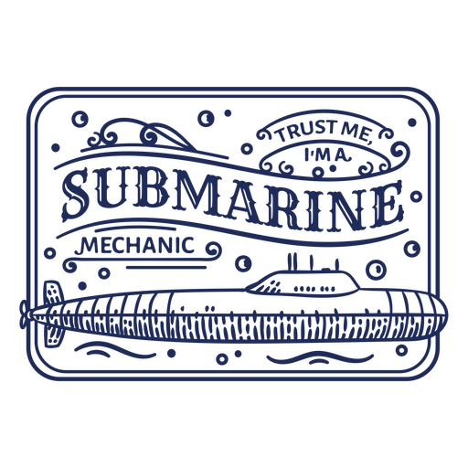 Insignia de cita simple de mecánico submarino Diseño PNG