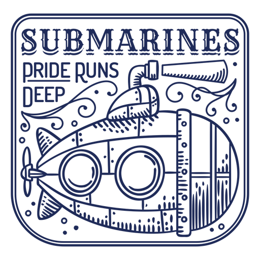 Distintivo de citação simples de submarino de orgulho