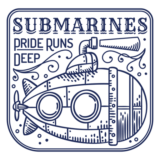 Distintivo de citação simples de submarino de orgulho Desenho PNG