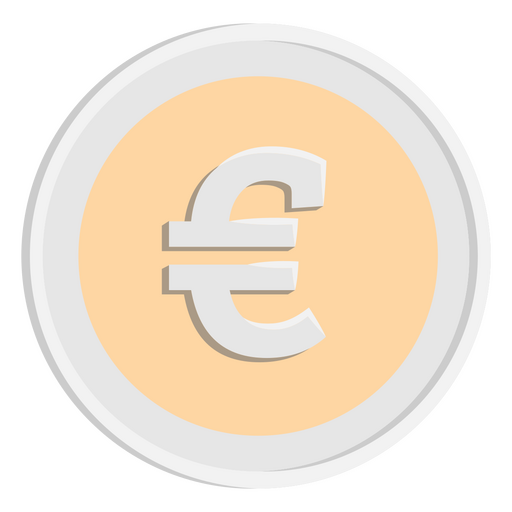 Euro coin symbol currency icon PNG Design
