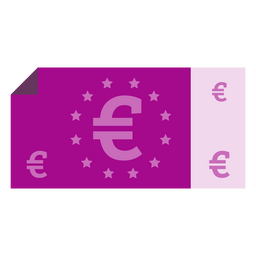 Icono de moneda de símbolo de billete de euro Diseño PNG