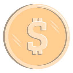 Dollar coin symbol currency icon PNG Design