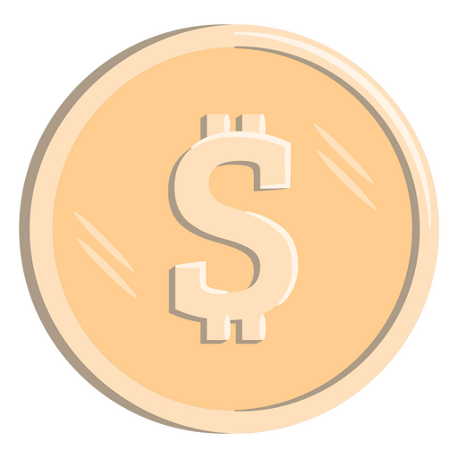 Dollar coin symbol currency icon PNG Design