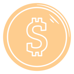 Dollar simple coin symbol currency icon PNG Design