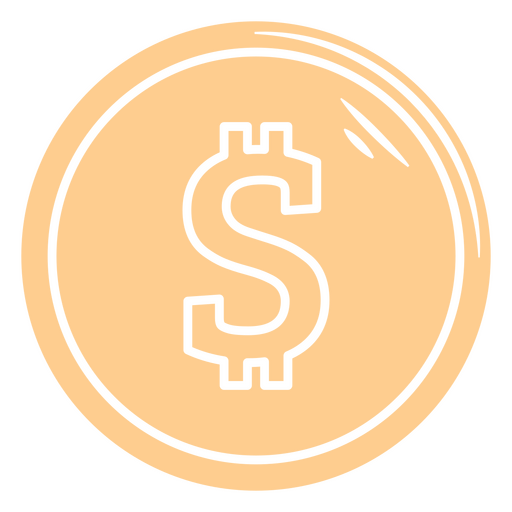 Dollar simple coin symbol currency icon PNG Design