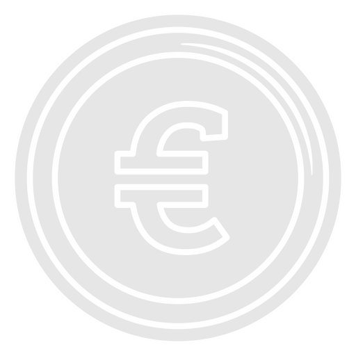 Euro símbolo de moeda simples ícone de moeda Desenho PNG