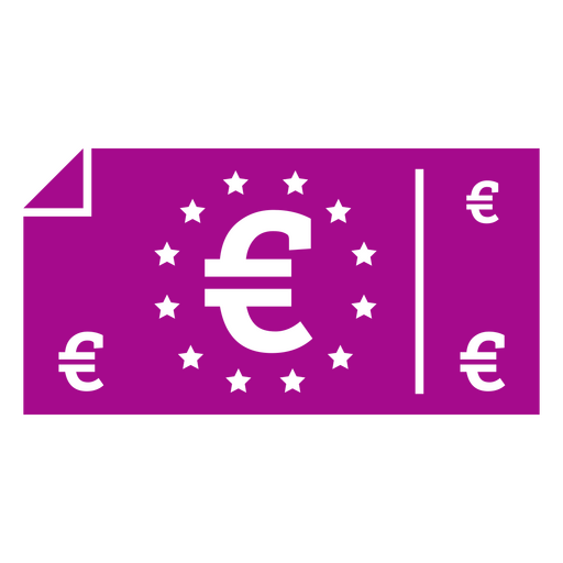?cone de moeda do s?mbolo de conta simples do euro Desenho PNG