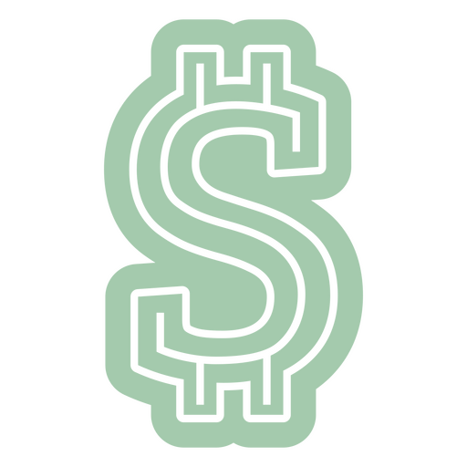 Icono de moneda de símbolo simple de dólar Diseño PNG
