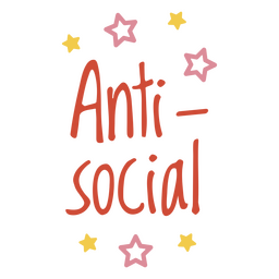 Antisocial people social quote  PNG Design Transparent PNG