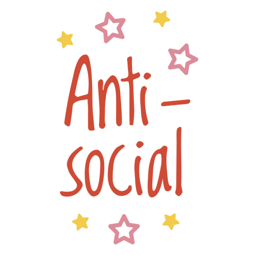Antisocial people social quote  PNG Design