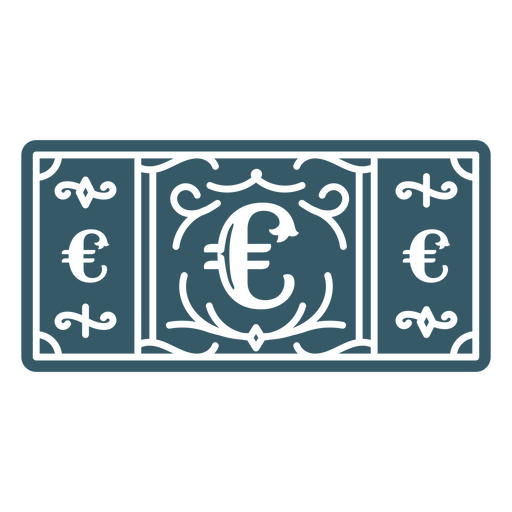 Icono de moneda de factura de econom?a euro Diseño PNG