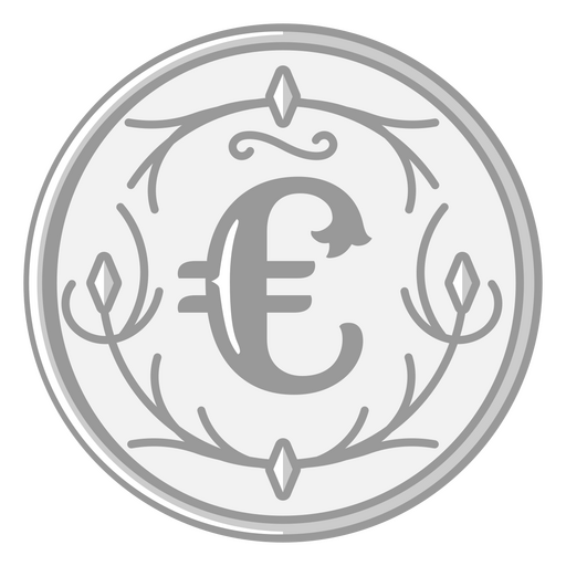 A economia do euro financia o ?cone da moeda da moeda Desenho PNG