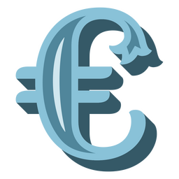 A economia do euro financia o ícone da moeda Desenho PNG