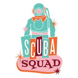 Scuba Squad Wasser-Zitat-Abzeichen PNG-Design