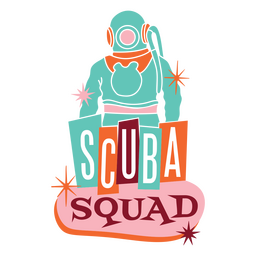 Scuba squad water quote badge PNG Design