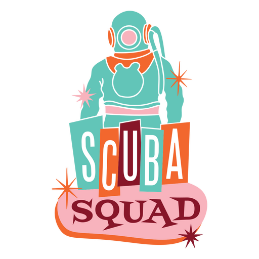 Scuba Squad Wasser-Zitat-Abzeichen PNG-Design