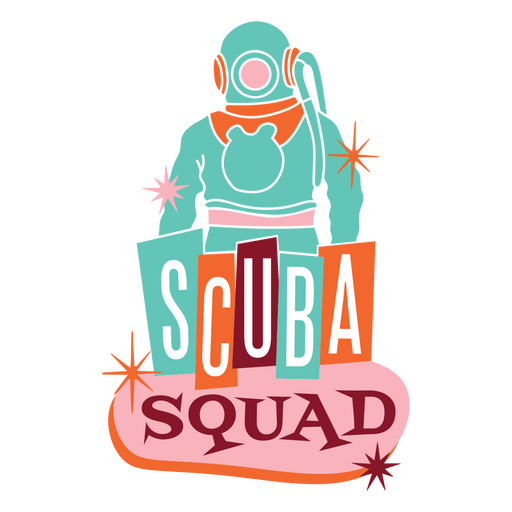 Scuba squad water quote badge PNG Design