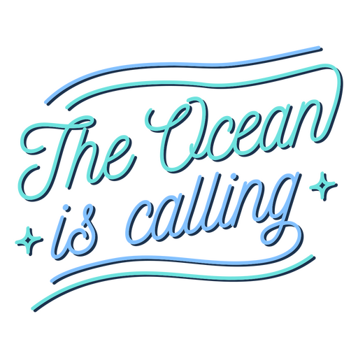 Ocean está llamando letras de cotización Diseño PNG