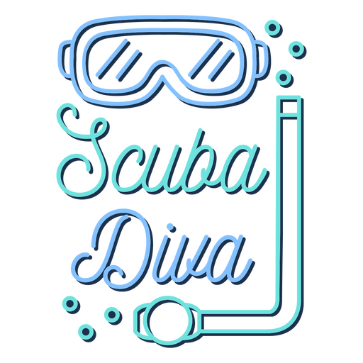 Scuba-Diva-Zitat-Schriftzug PNG-Design