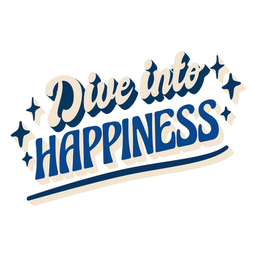 Dive into happiness scuba dive quote lettering PNG Design