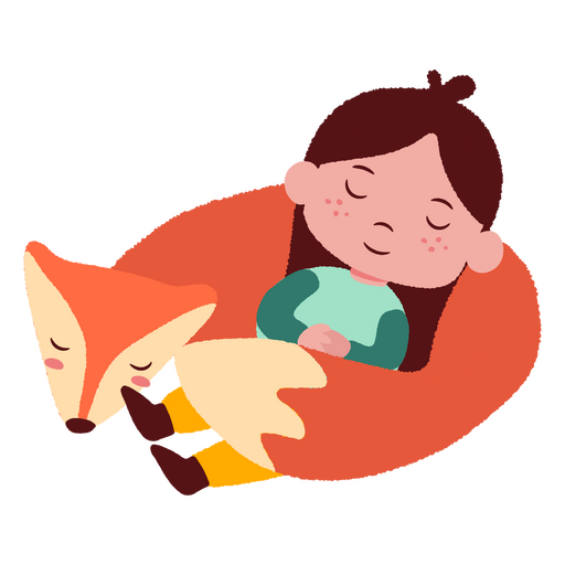 Girl and fox flat