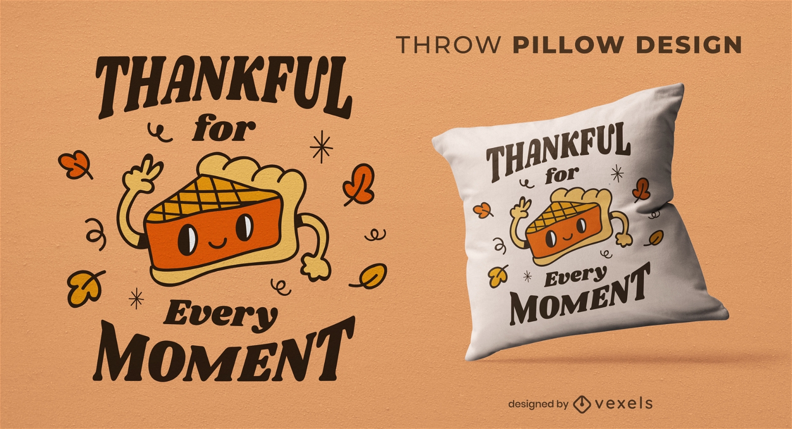 Pumpkin pie thanksgiving throw pillow