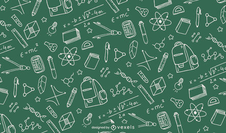 Education school supplies pattern design