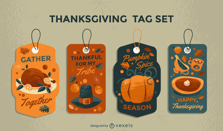 Thanksgiving traditionelles Feiertags-Essen-Tag-Set