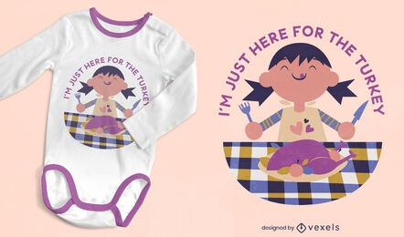 Design de camiseta infantil feliz para o Dia de Ação de Graças