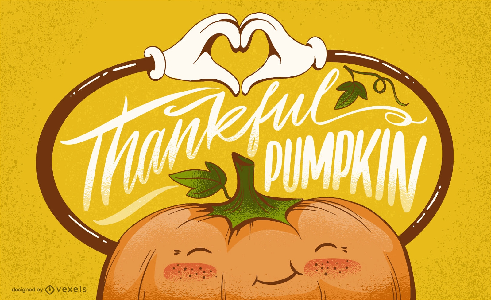 Happy Kürbis Thanksgiving-Schriftzug