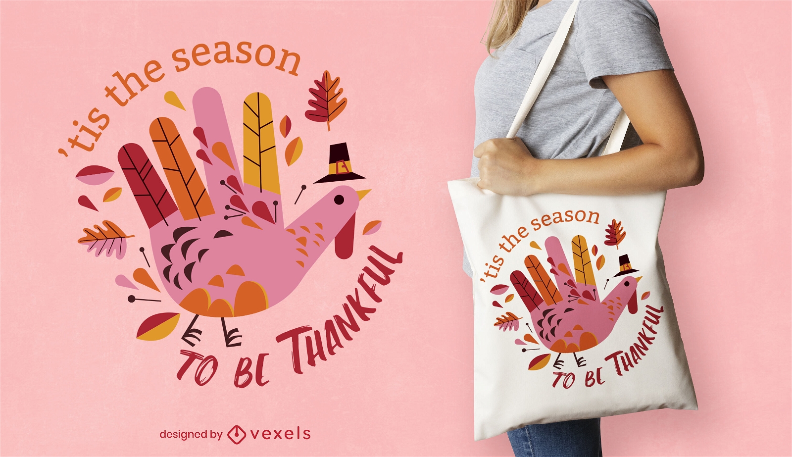 Thanksgiving turkey hand tote bag