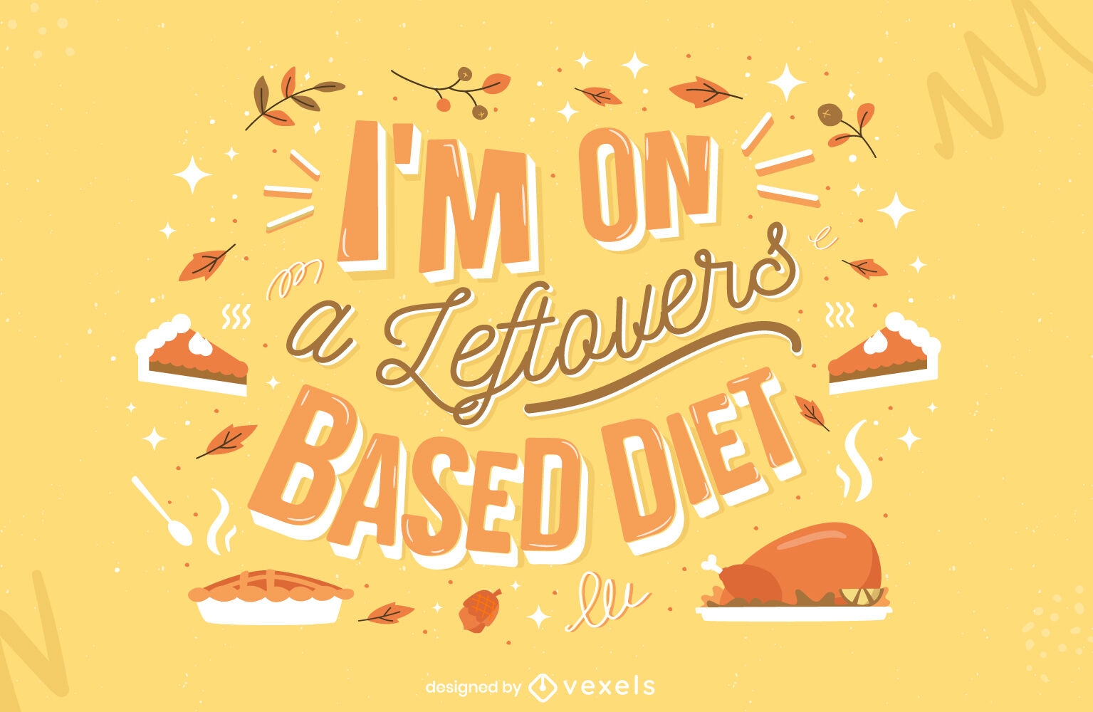 Thanksgiving-Reste-Lebensmittel-Schriftzug-Design