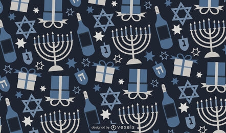 Design de padrão de prata para festa de Hanukkah