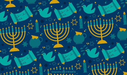 Diseño de patrón de vacaciones judías de Hanukkah